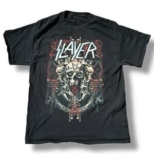 Slayer Final Tour Metal Band Tee Shirt 2018 Skulls Tour Dates Sz L